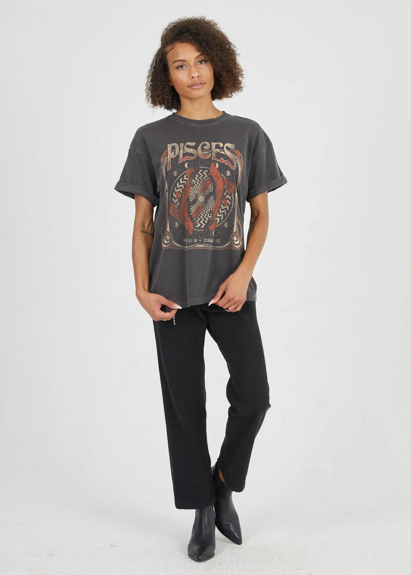 Pisces Band Black Boyfriend Tee sold by Girl Dangerous product image thumbnail 2