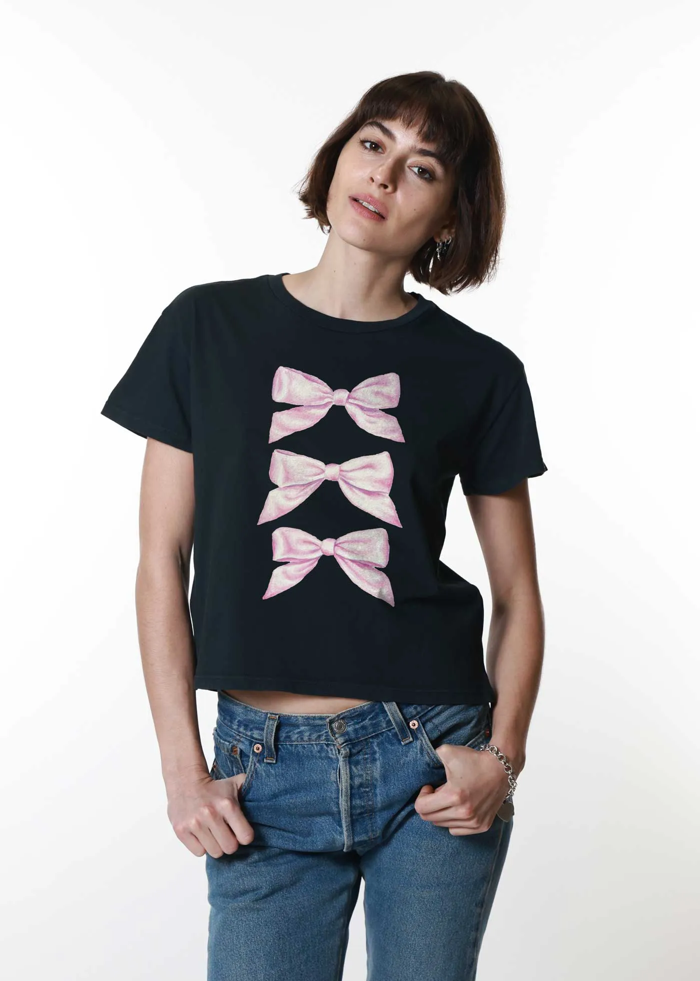 Bows Black Classic Tee sold by Girl Dangerous product image thumbnail 2