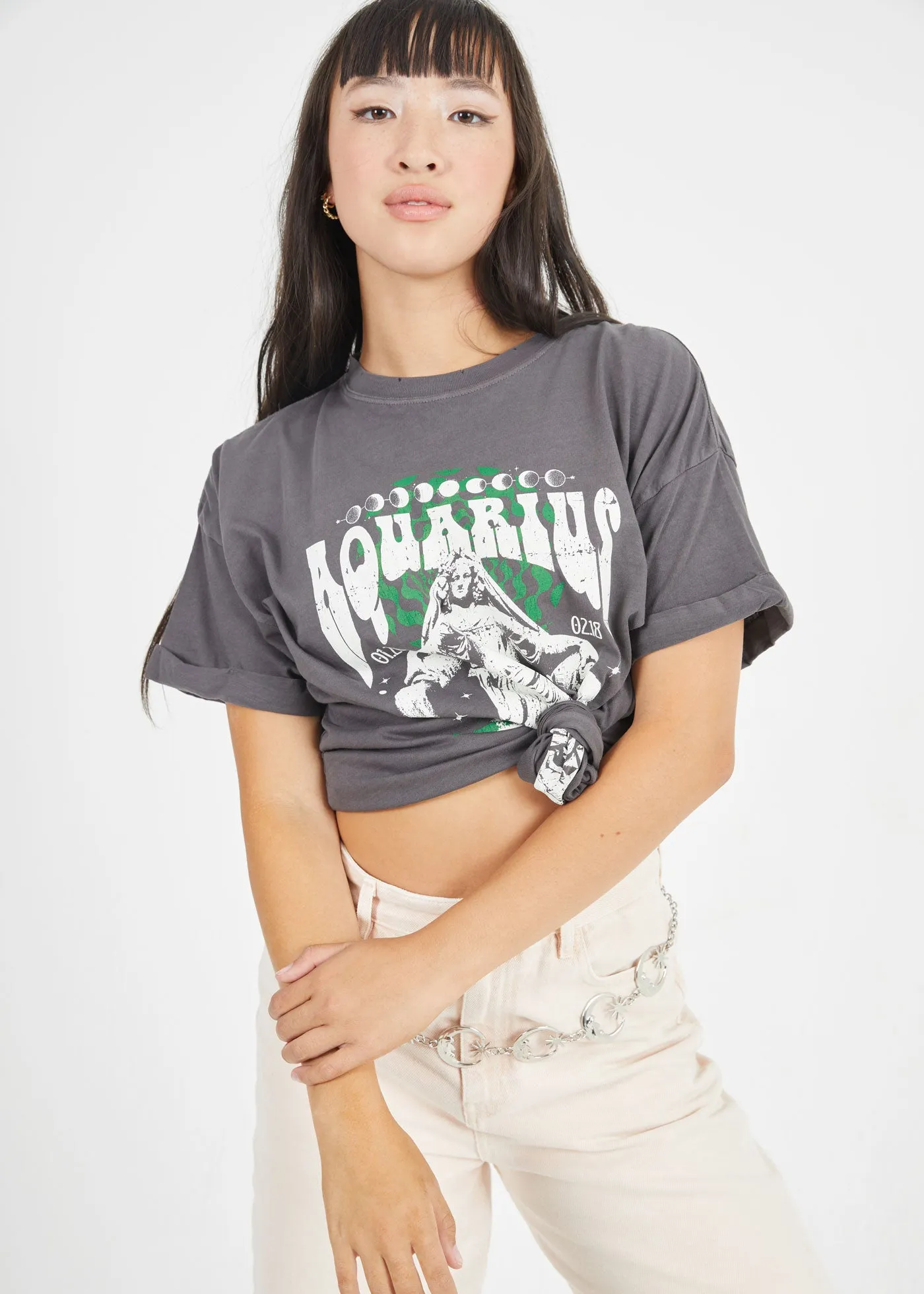 Aquarius Band Black Boyfriend Tee sold by Girl Dangerous product image thumbnail 2