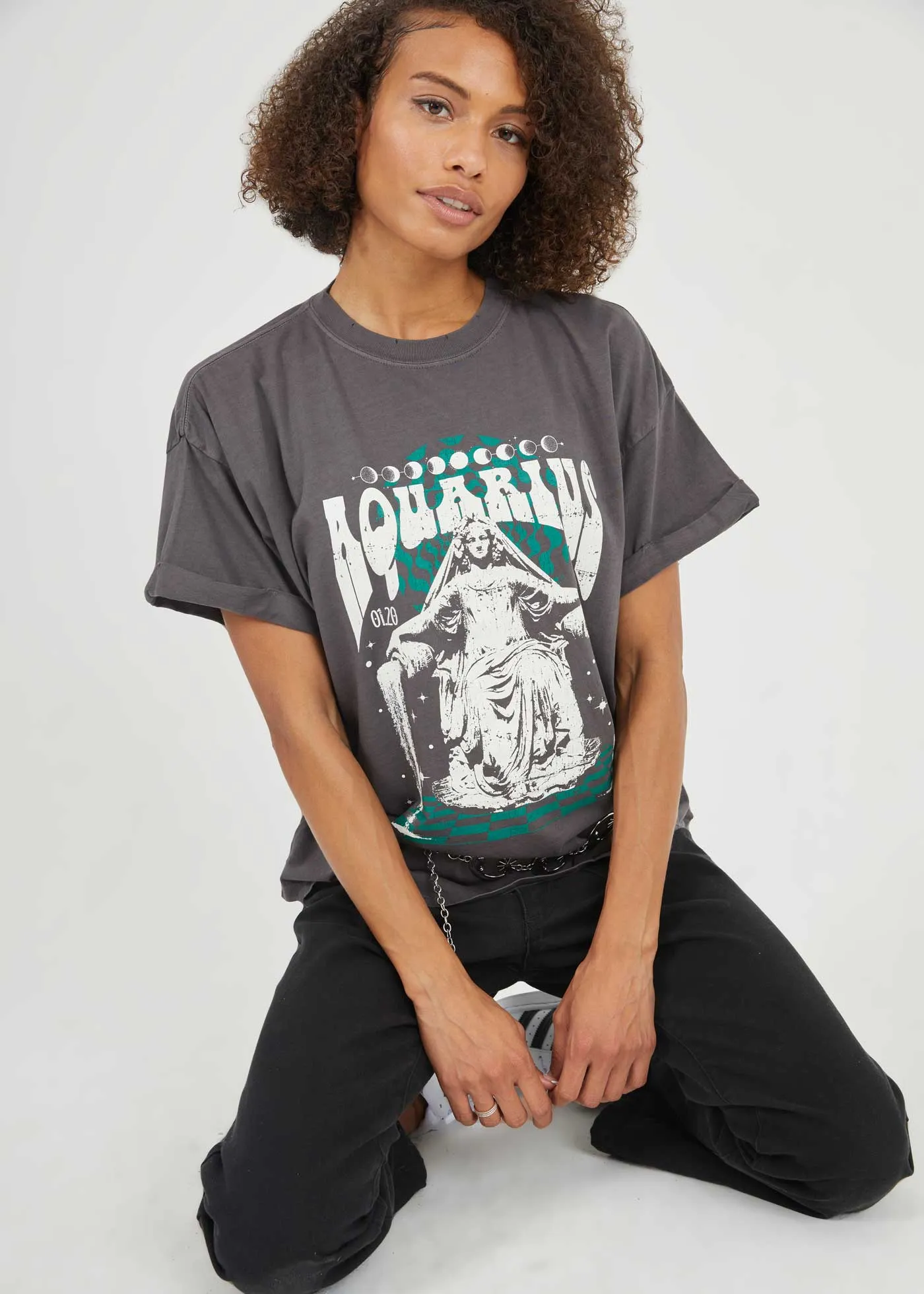 Aquarius Band Black Boyfriend Tee sold by Girl Dangerous product image thumbnail 3