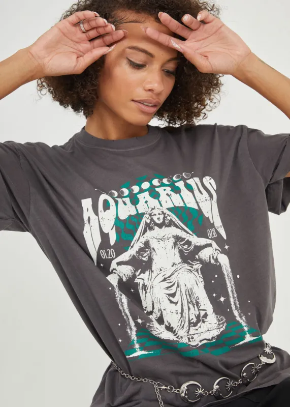Aquarius Band Black Boyfriend Tee sold by Girl Dangerous