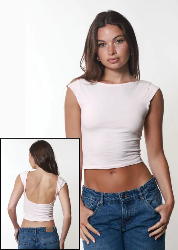 Light Pink Backless Tee sold by Girl Dangerous