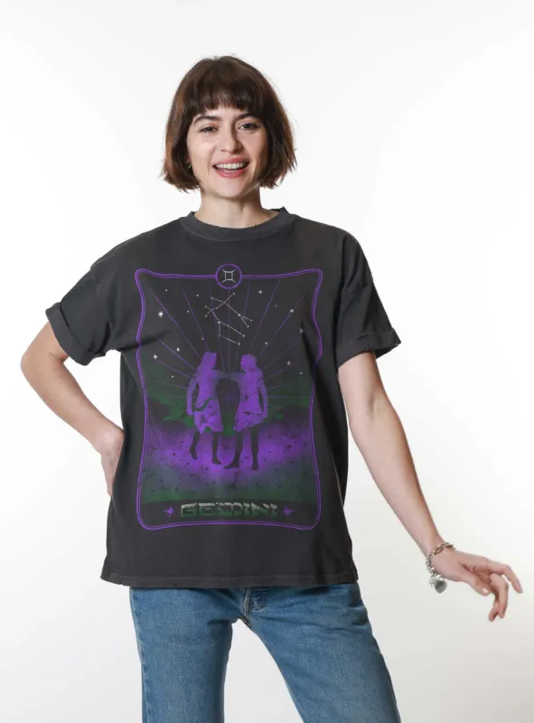 Gemini Card Black Boyfriend Tee sold by Girl Dangerous