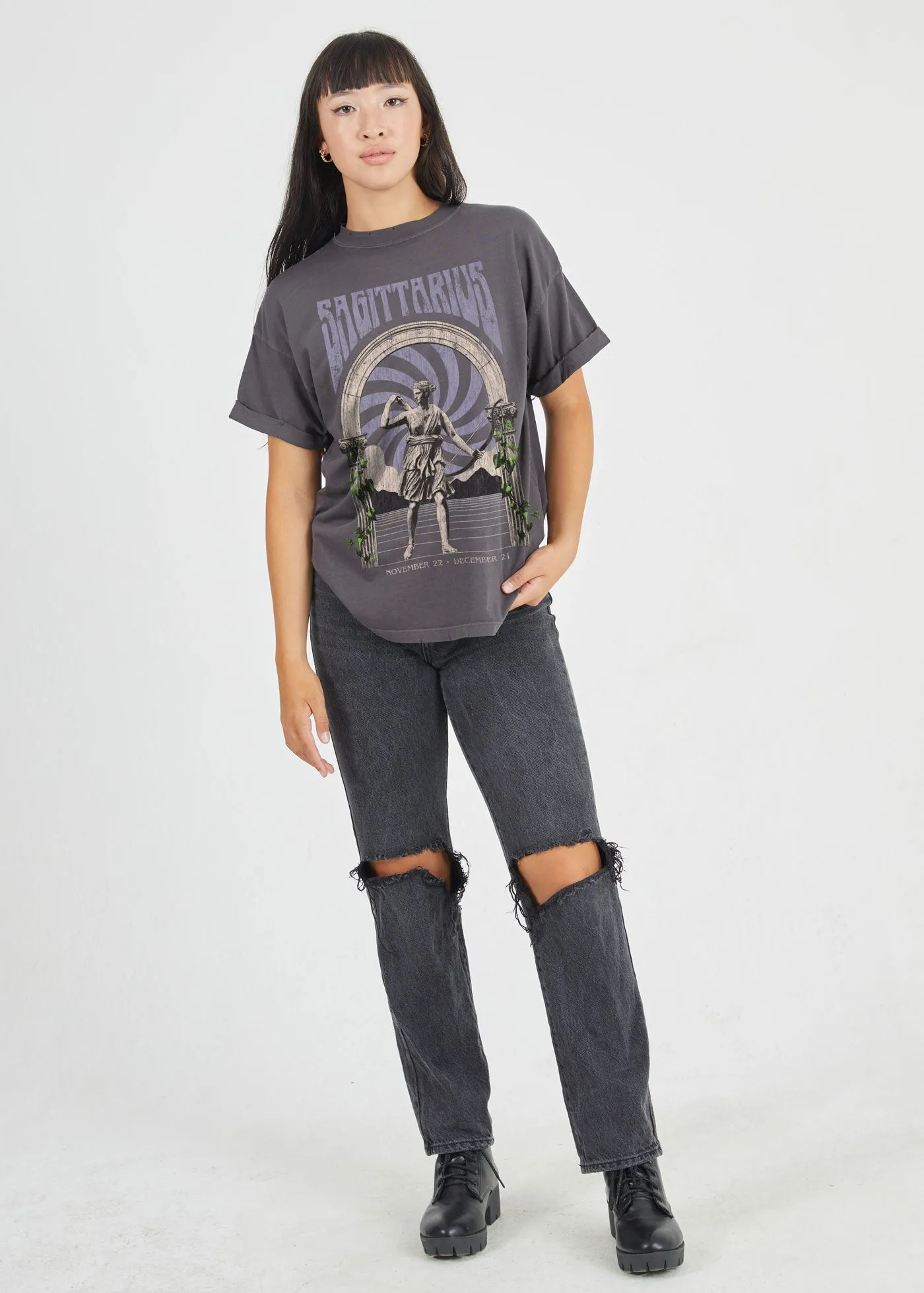 Sagittarius Band Black Boyfriend Tee sold by Girl Dangerous product image thumbnail 3