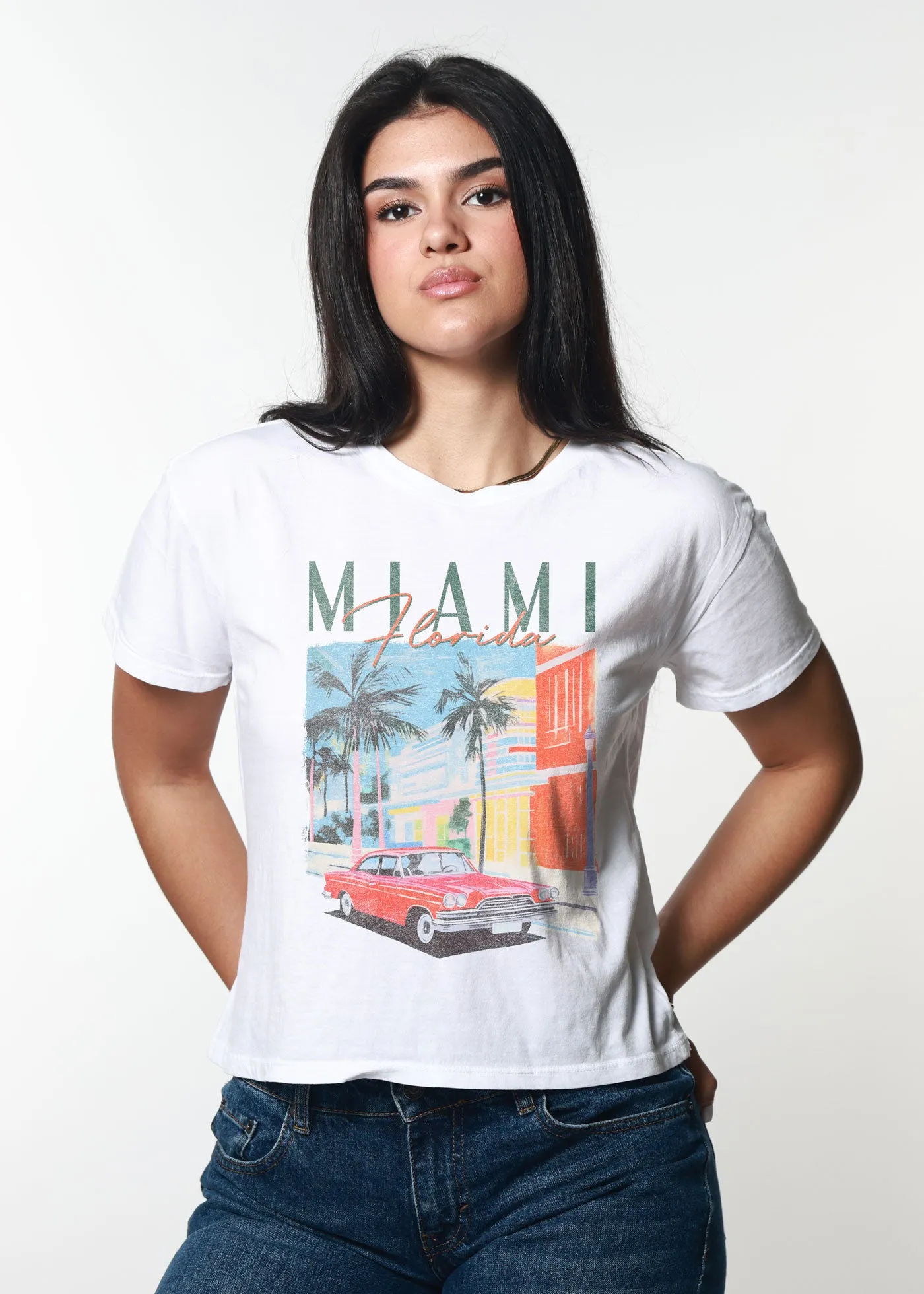 Miami Car White Classic Tee sold by Girl Dangerous