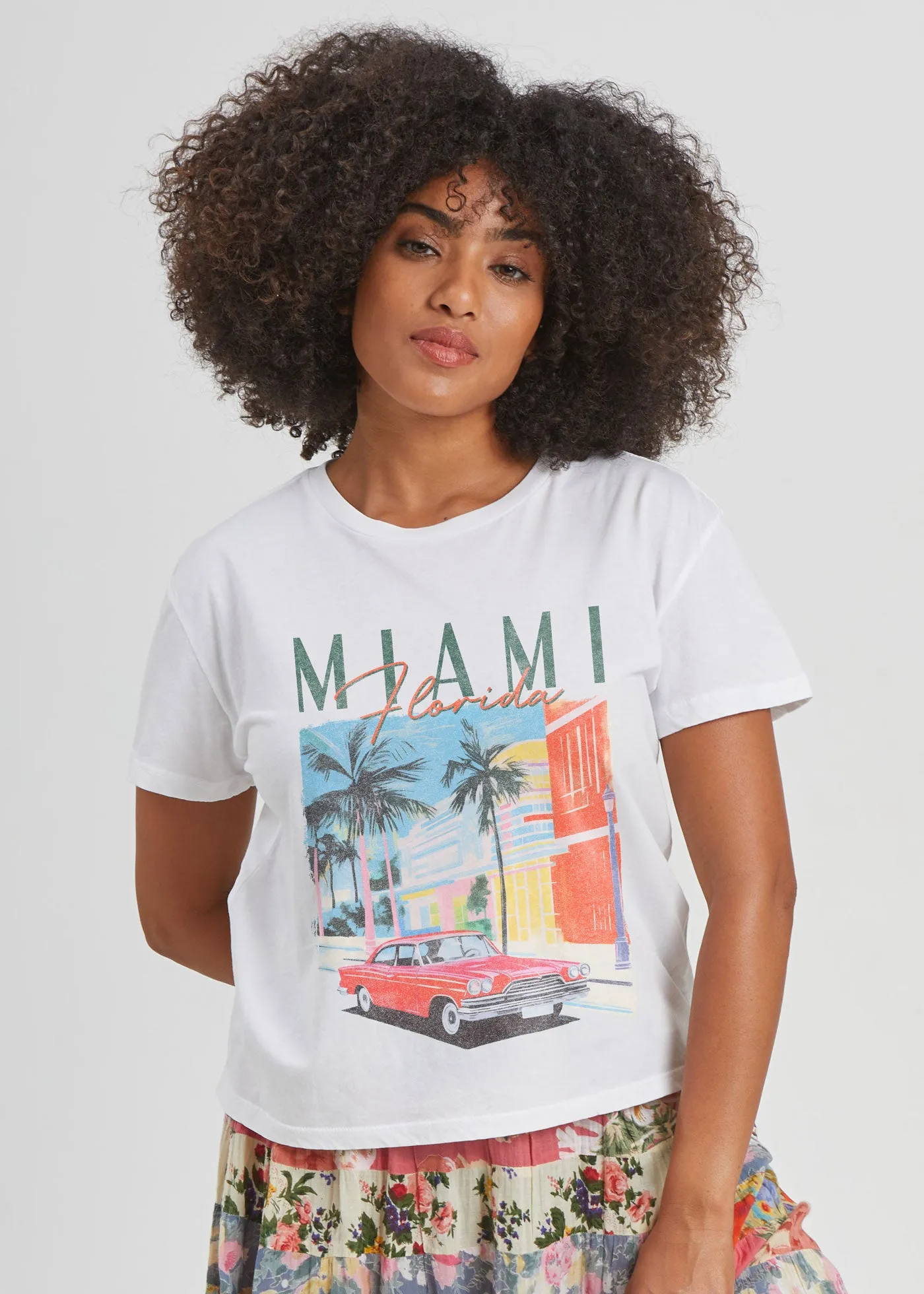 Miami Car White Classic Tee sold by Girl Dangerous product image thumbnail 2