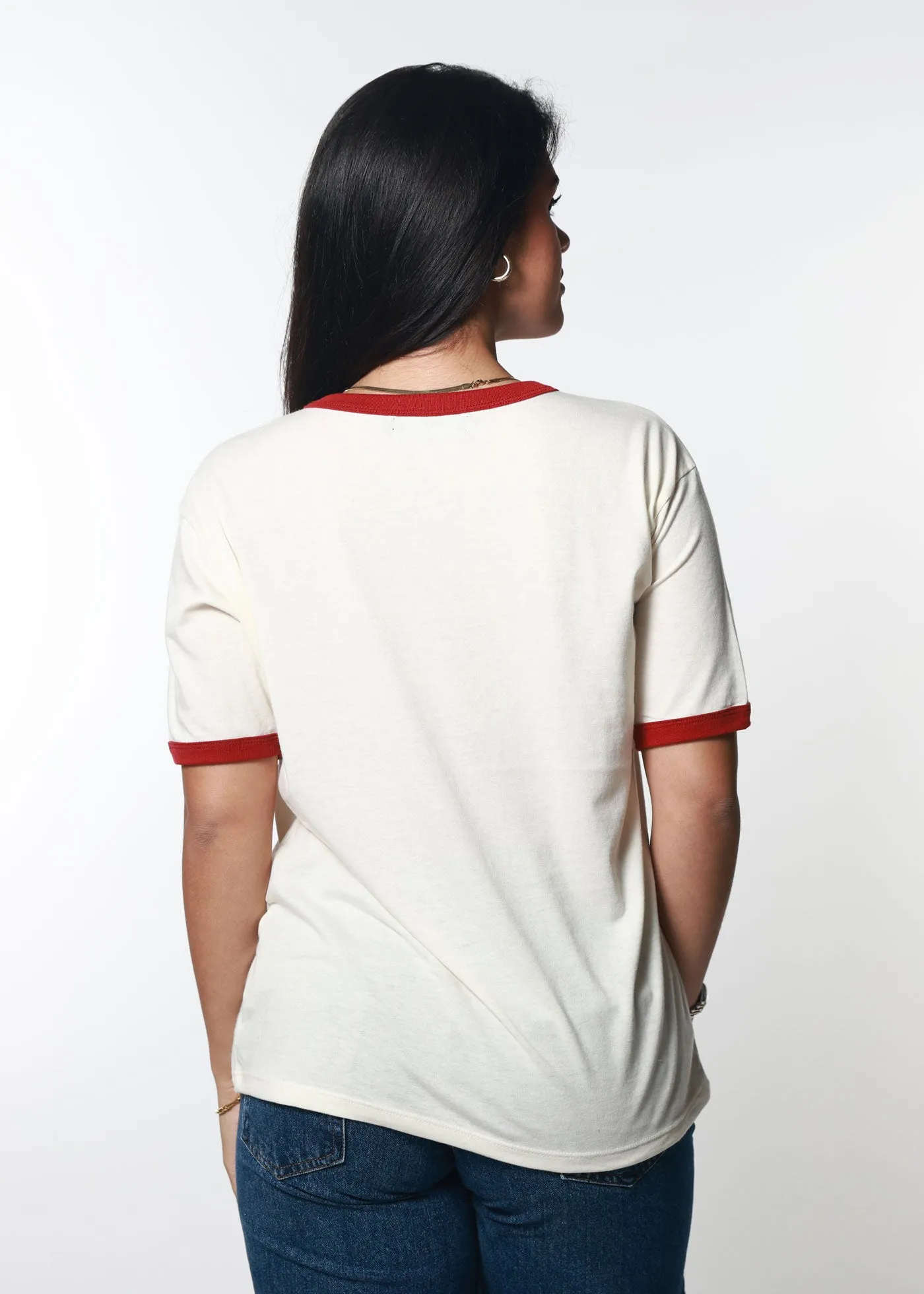 Bone & Red Slouchy Ringer Tee sold by Girl Dangerous product image thumbnail 2
