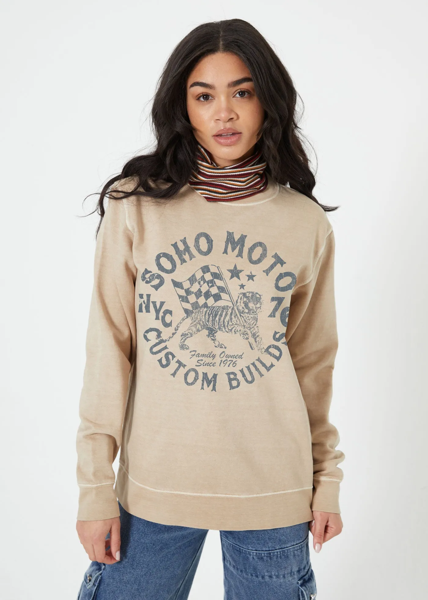 Soho Moto Sand Pullover Sweatshirt sold by Girl Dangerous product image thumbnail 2