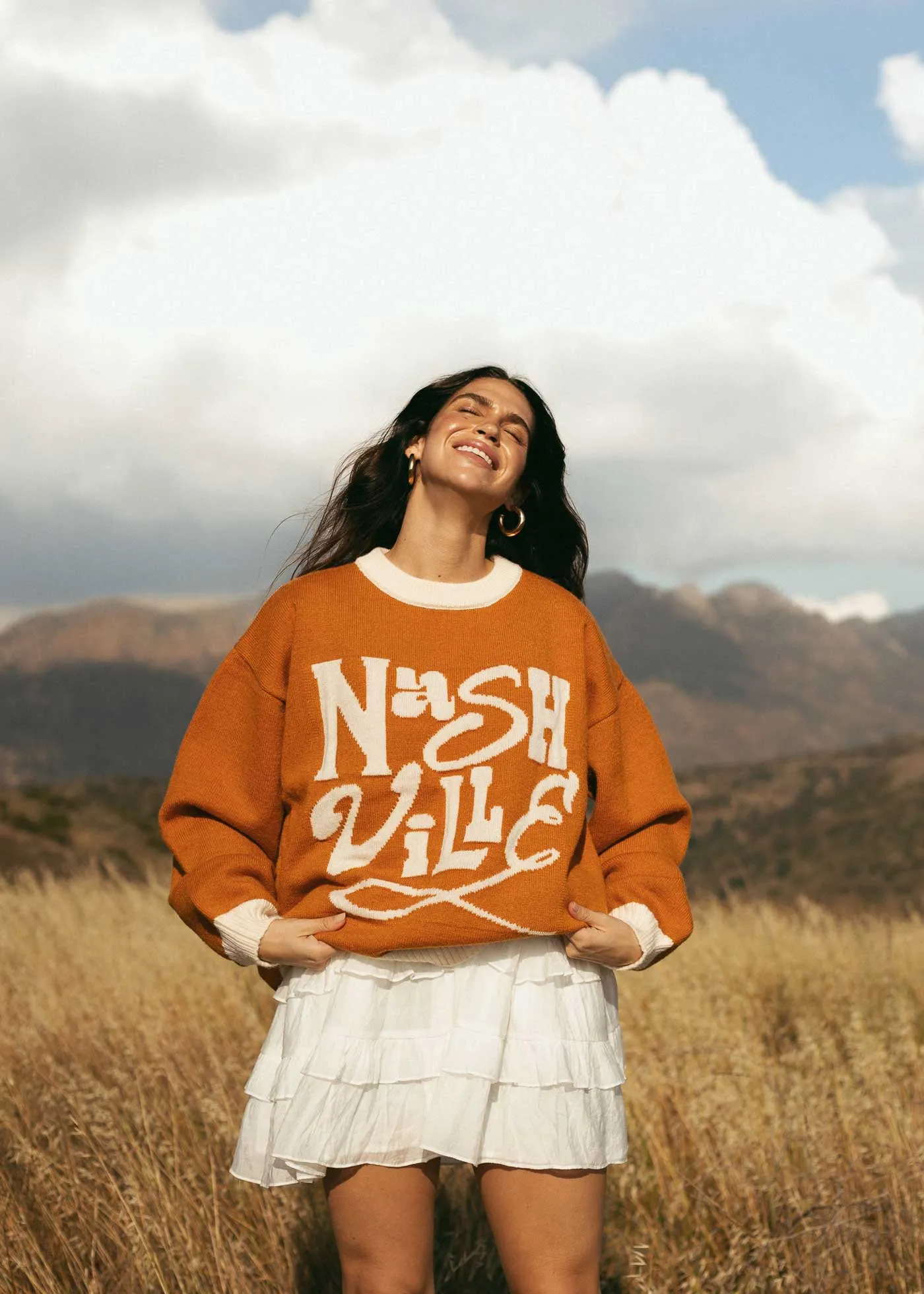 Nashville Terracotta Oversized Sweater sold by Girl Dangerous