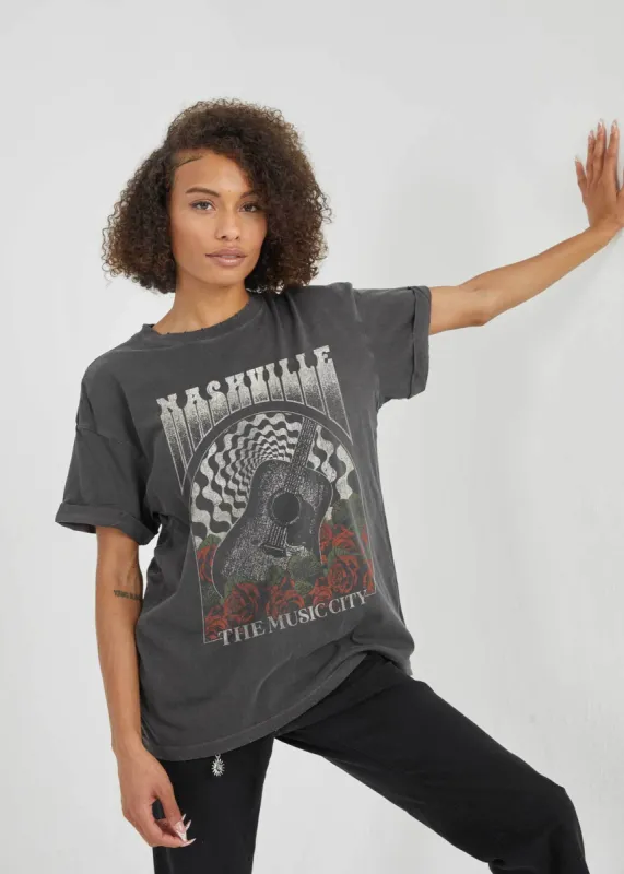 Nashville Black Boyfriend Tee sold by Girl Dangerous