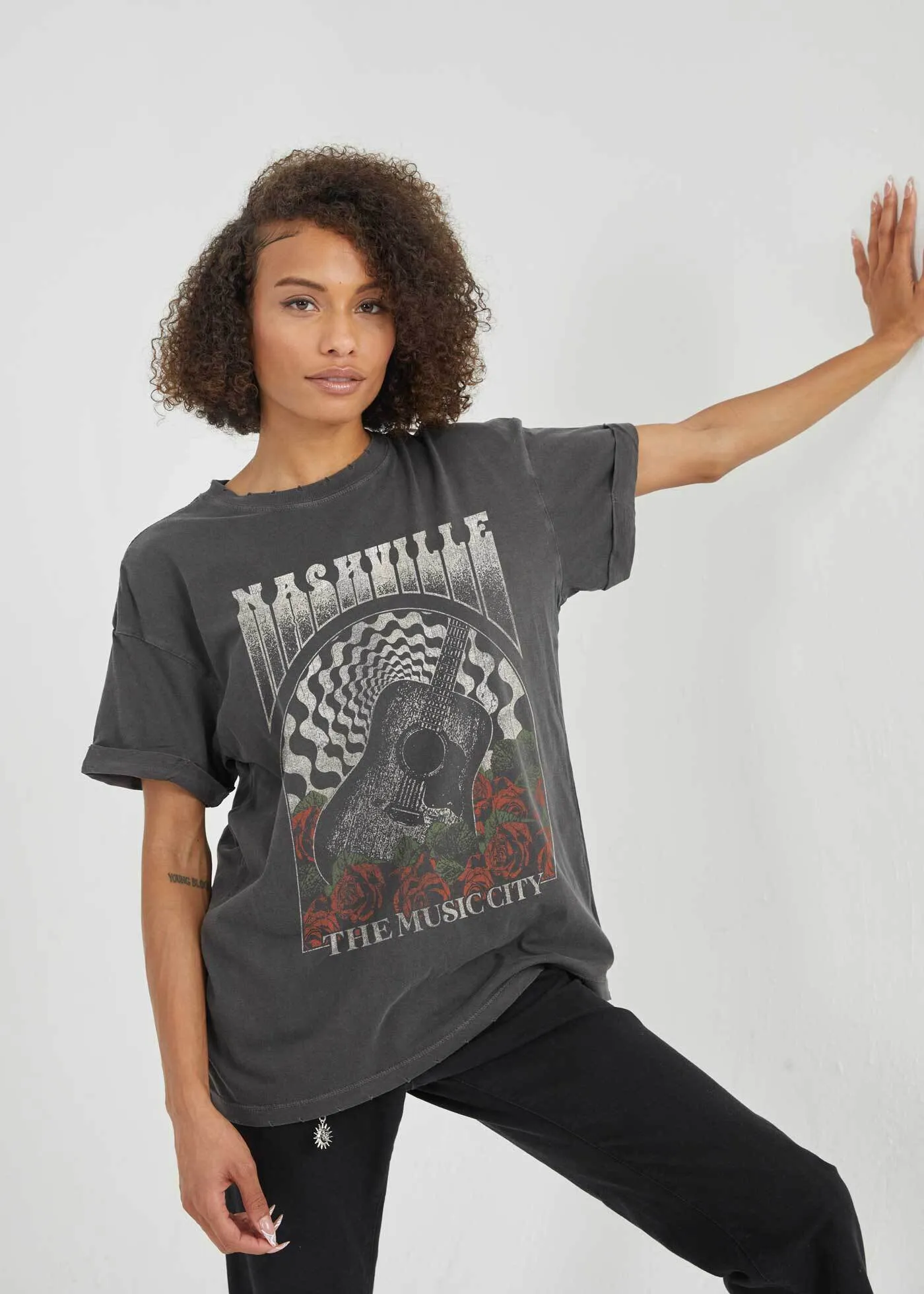 Nashville Black Boyfriend Tee sold by Girl Dangerous