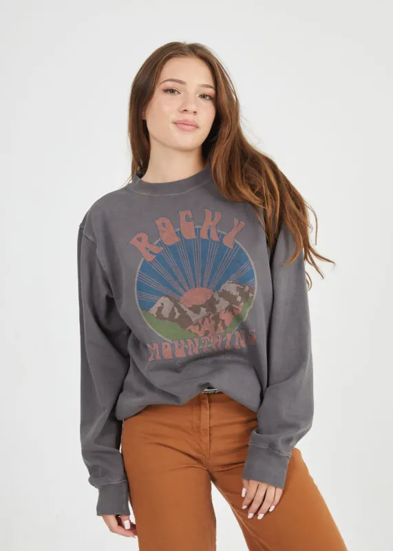 Rocky Mountains Black Pullover Sweatshirt sold by Girl Dangerous