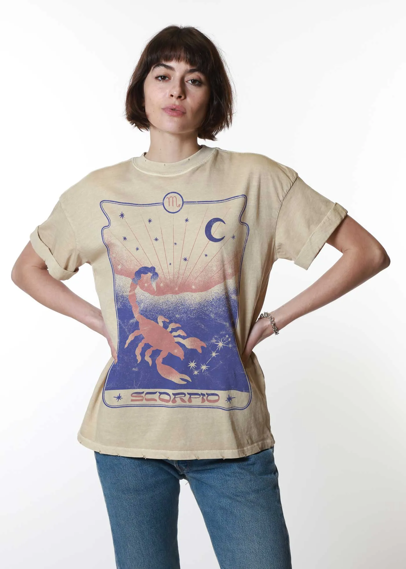 Scorpio Card Sand Boyfriend Tee sold by Girl Dangerous