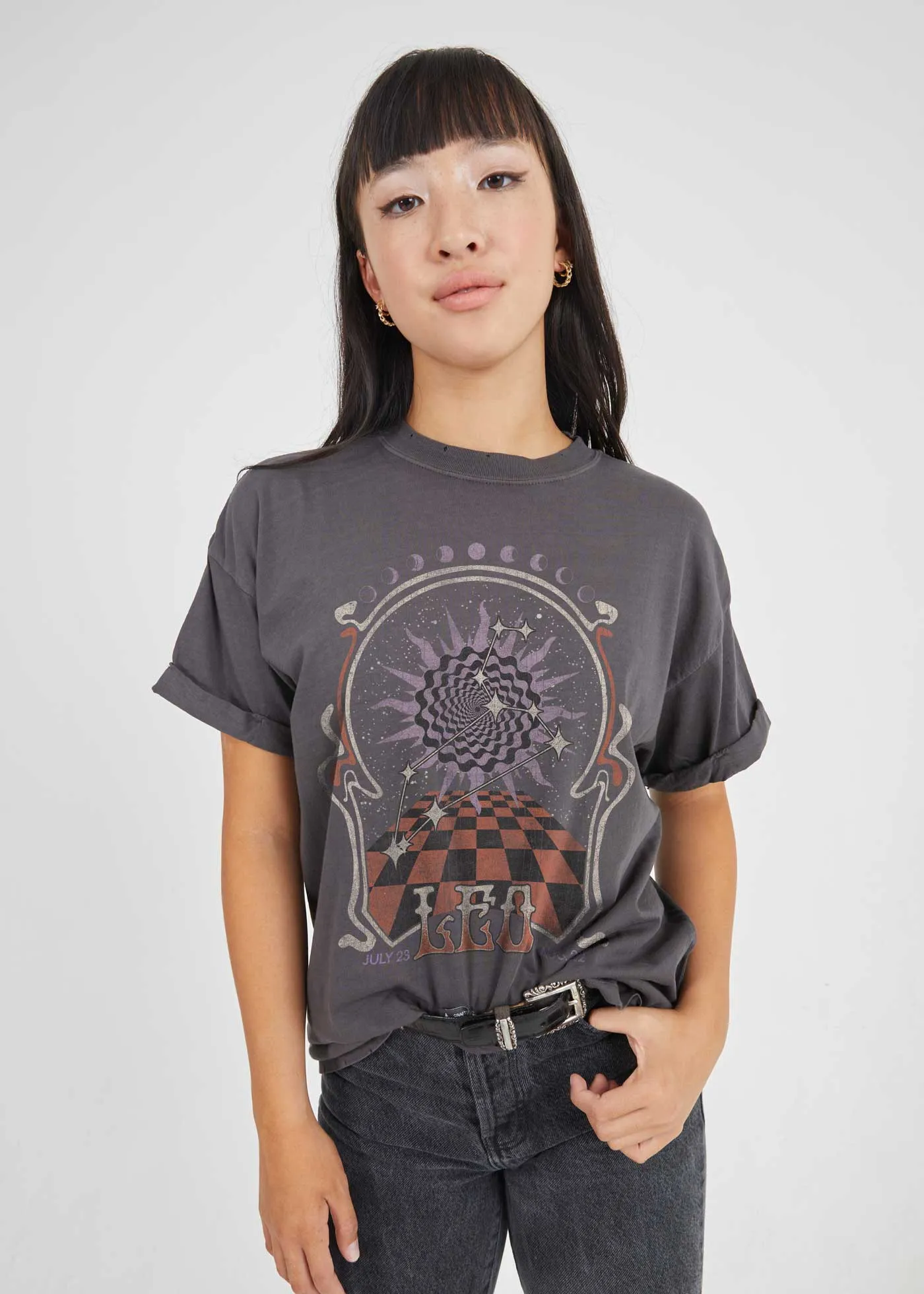 Leo Band Black Boyfriend Tee sold by Girl Dangerous product image thumbnail 2