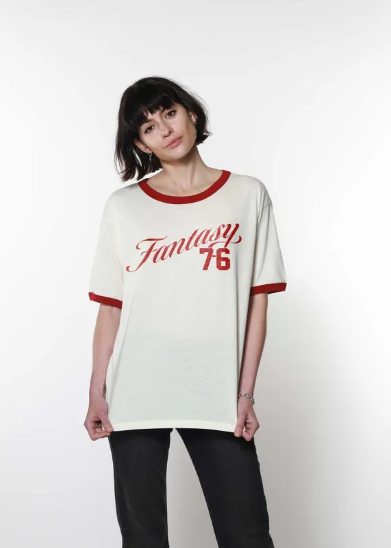 Fantasy 76 Bone with Red Ringer Tee sold by Girl Dangerous