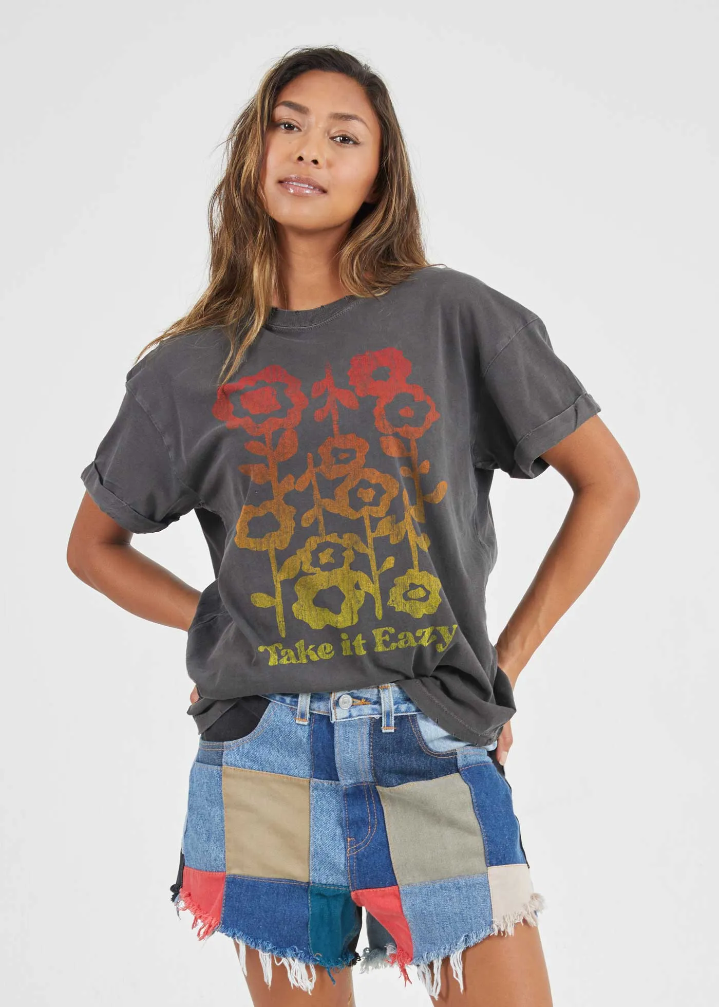 Gradient Take it Eazy Black Boyfriend Tee sold by Girl Dangerous