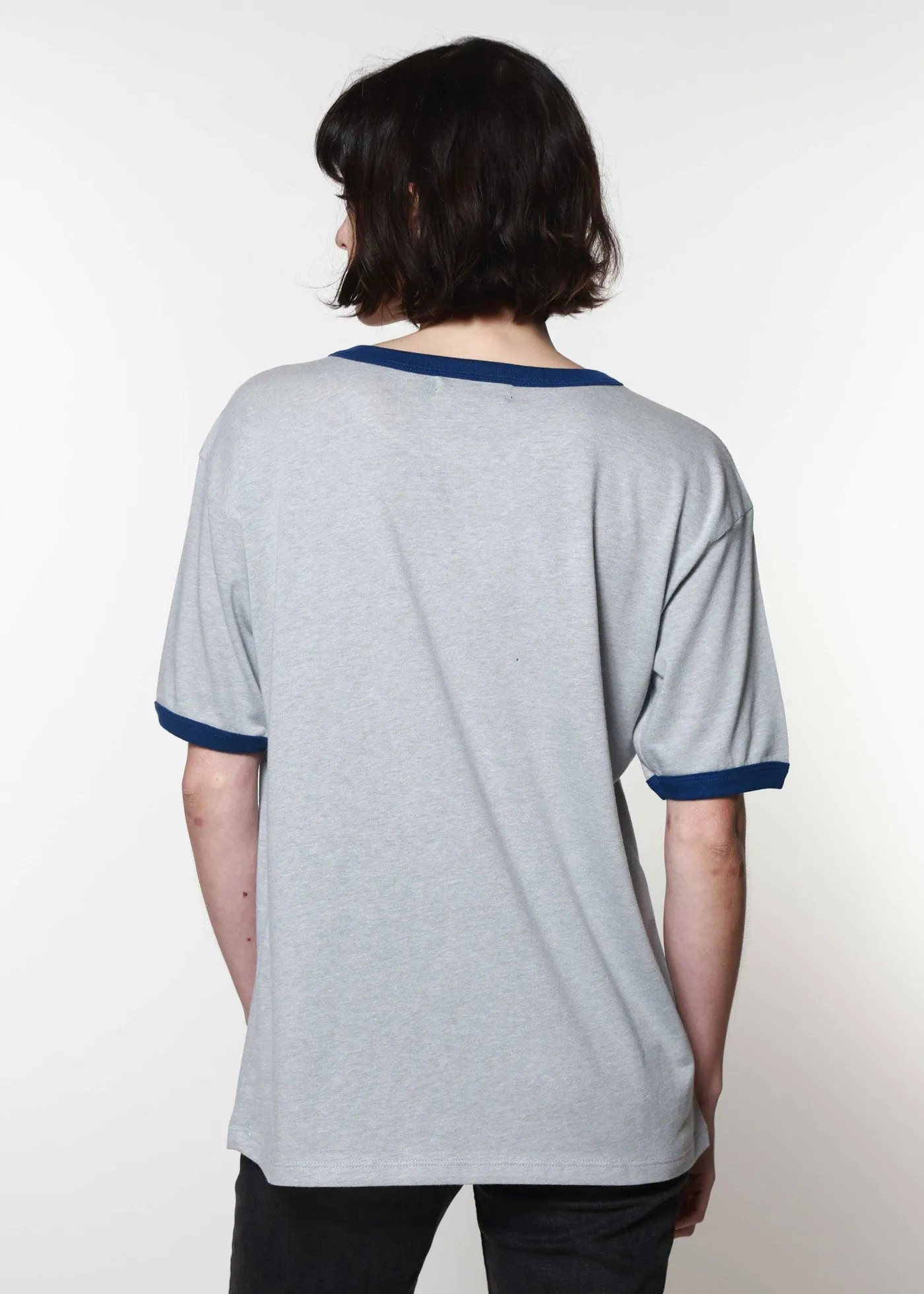 Heather Grey & Cobalt Slouchy Ringer Tee sold by Girl Dangerous product image thumbnail 2