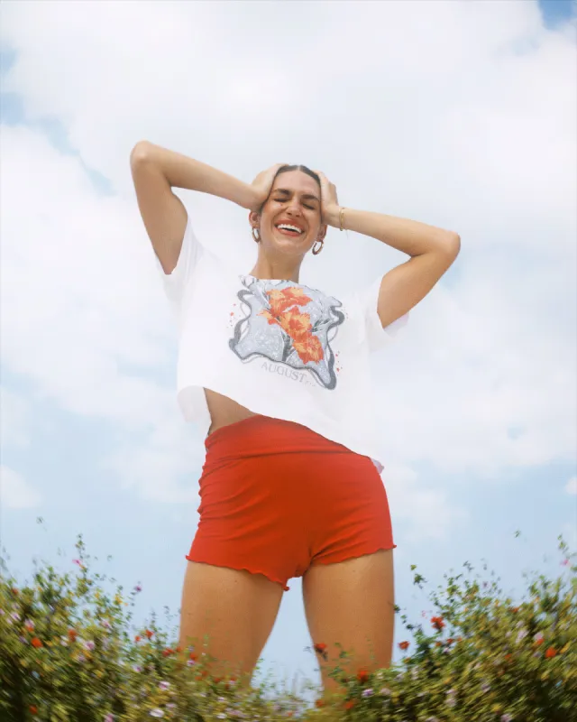 August Gladiolus Psychedelic White Classic Tee sold by Girl Dangerous