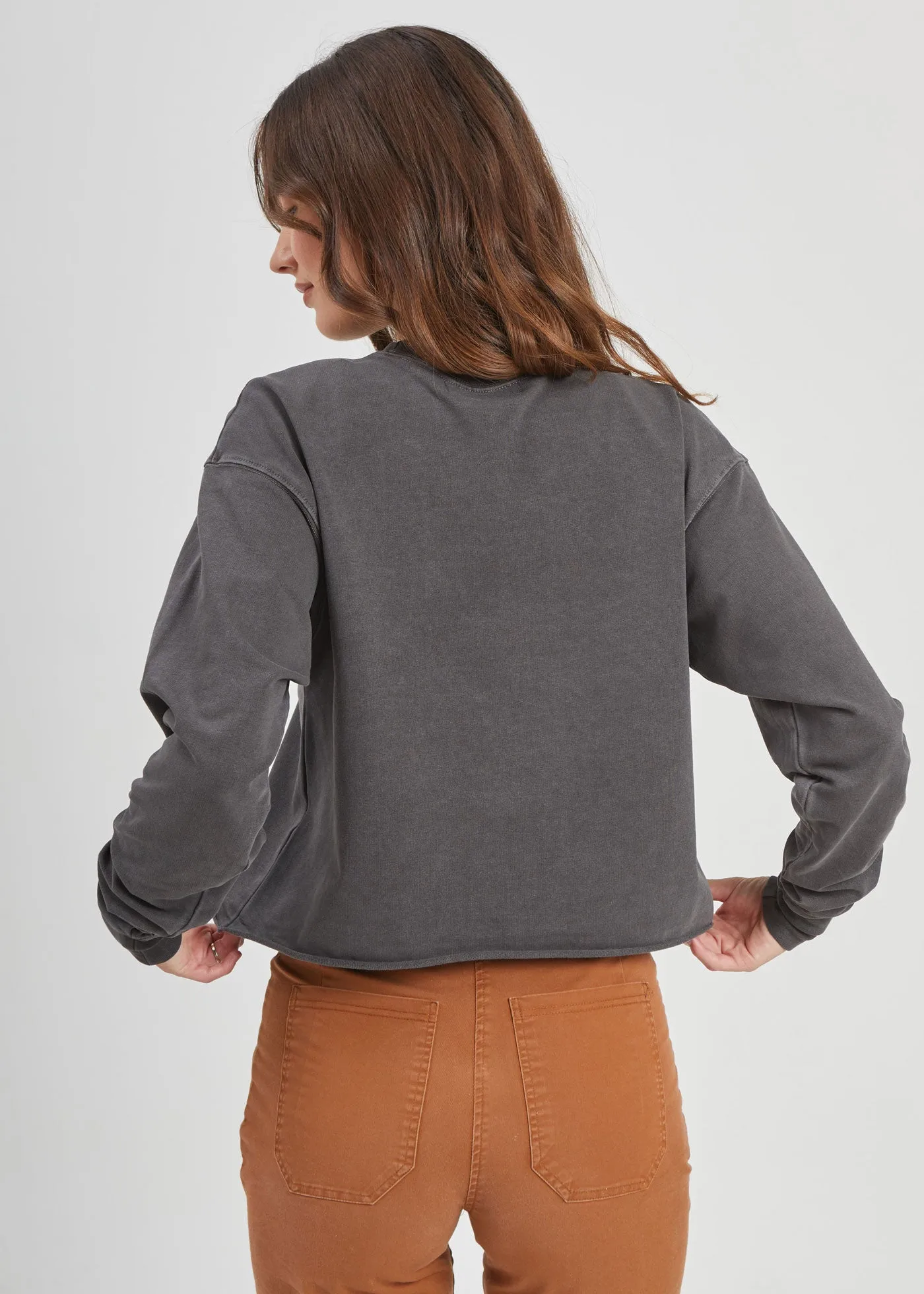 Texas Faded Black Cropped Sweatshirt sold by Girl Dangerous product image thumbnail 2