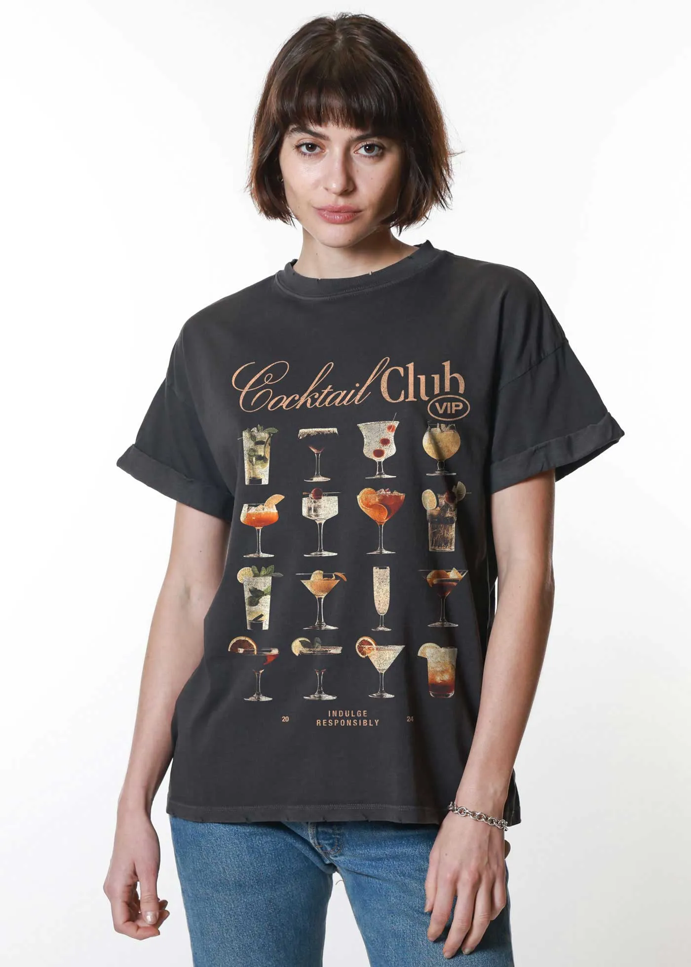 Cocktail Club Black Boyfriend Tee sold by Girl Dangerous product image thumbnail 2