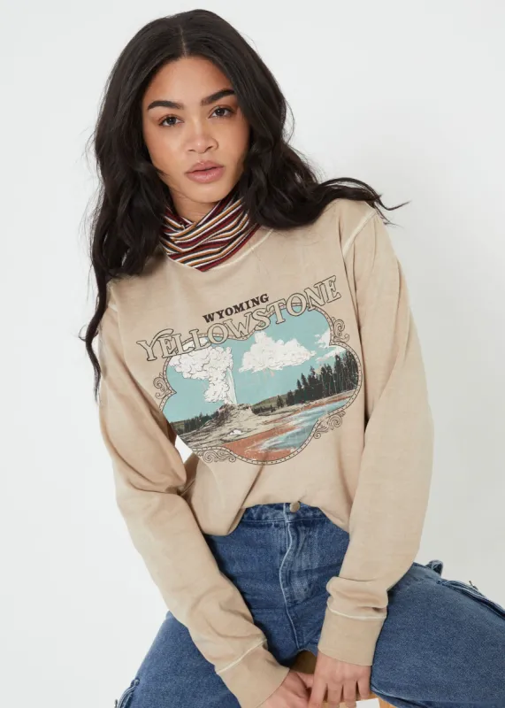 Yellowstone Frame Sand Pullover Sweatshirt sold by Girl Dangerous
