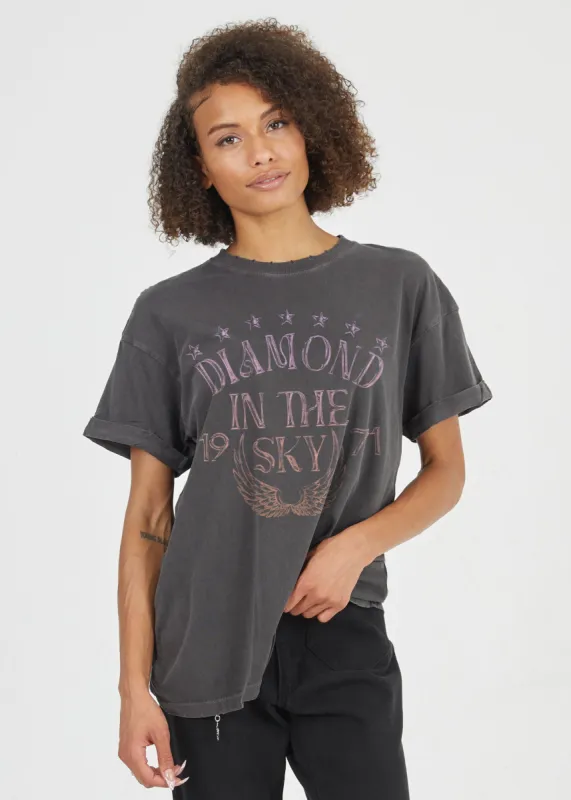 Diamond in the Sky 71 Black Boyfriend Tee sold by Girl Dangerous