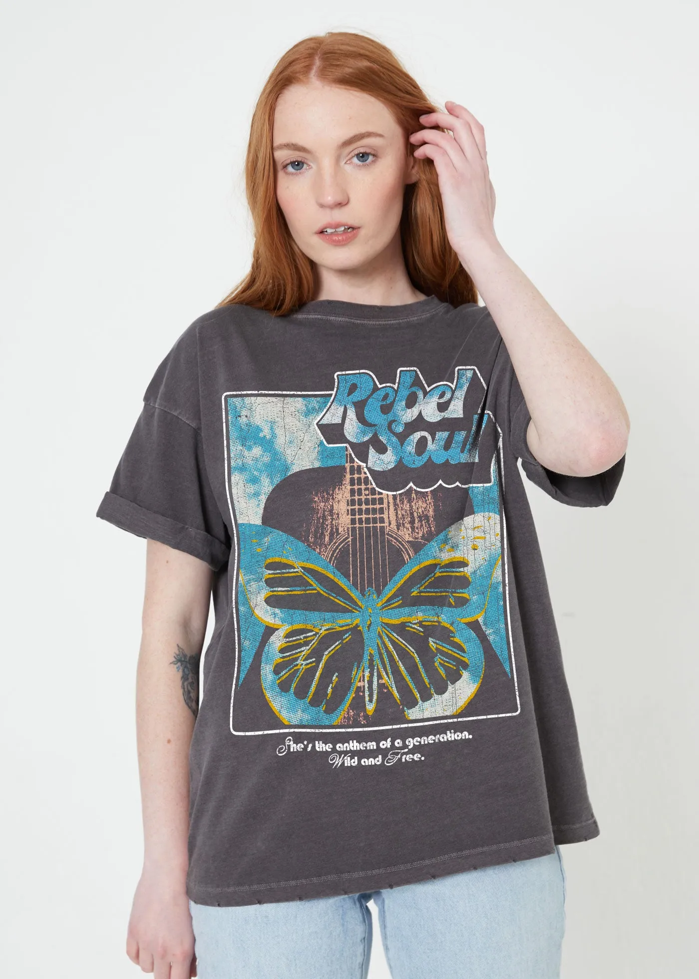 Rebel Soul Black Boyfriend Tee sold by Girl Dangerous product image thumbnail 2