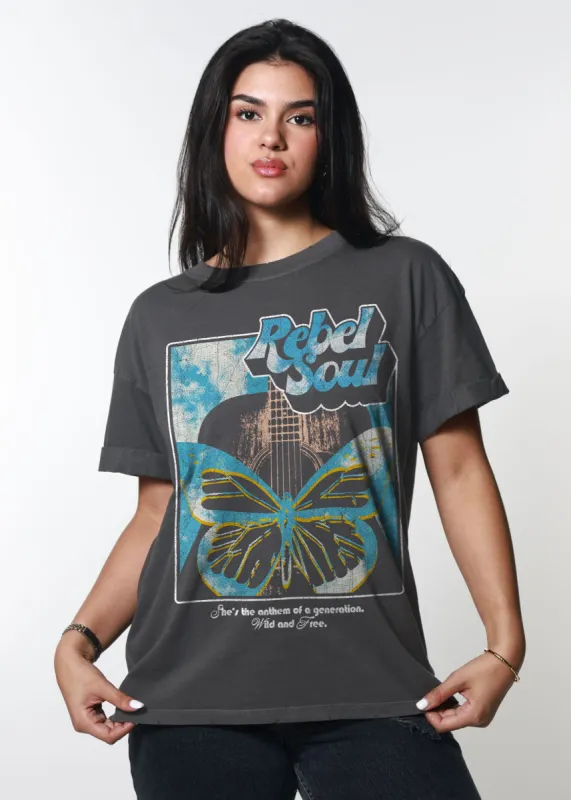 Rebel Soul Black Boyfriend Tee sold by Girl Dangerous