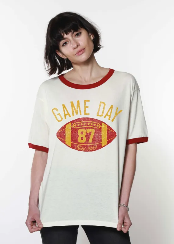 Game Day Bone with Red Ringer Tee sold by Girl Dangerous