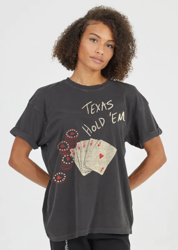 Texas Hold 'Em Vintage Black Boyfriend Tee sold by Girl Dangerous