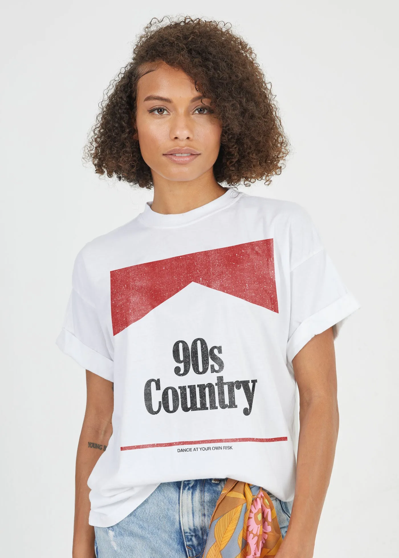 90s Country White Boyfriend Tee sold by Girl Dangerous