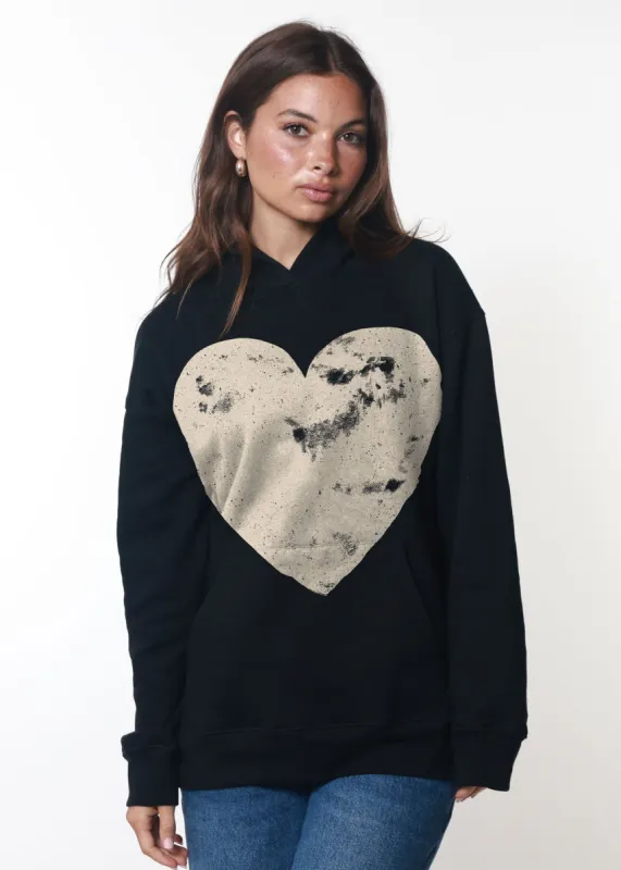 Heart Black Oversized Hoodie sold by Girl Dangerous