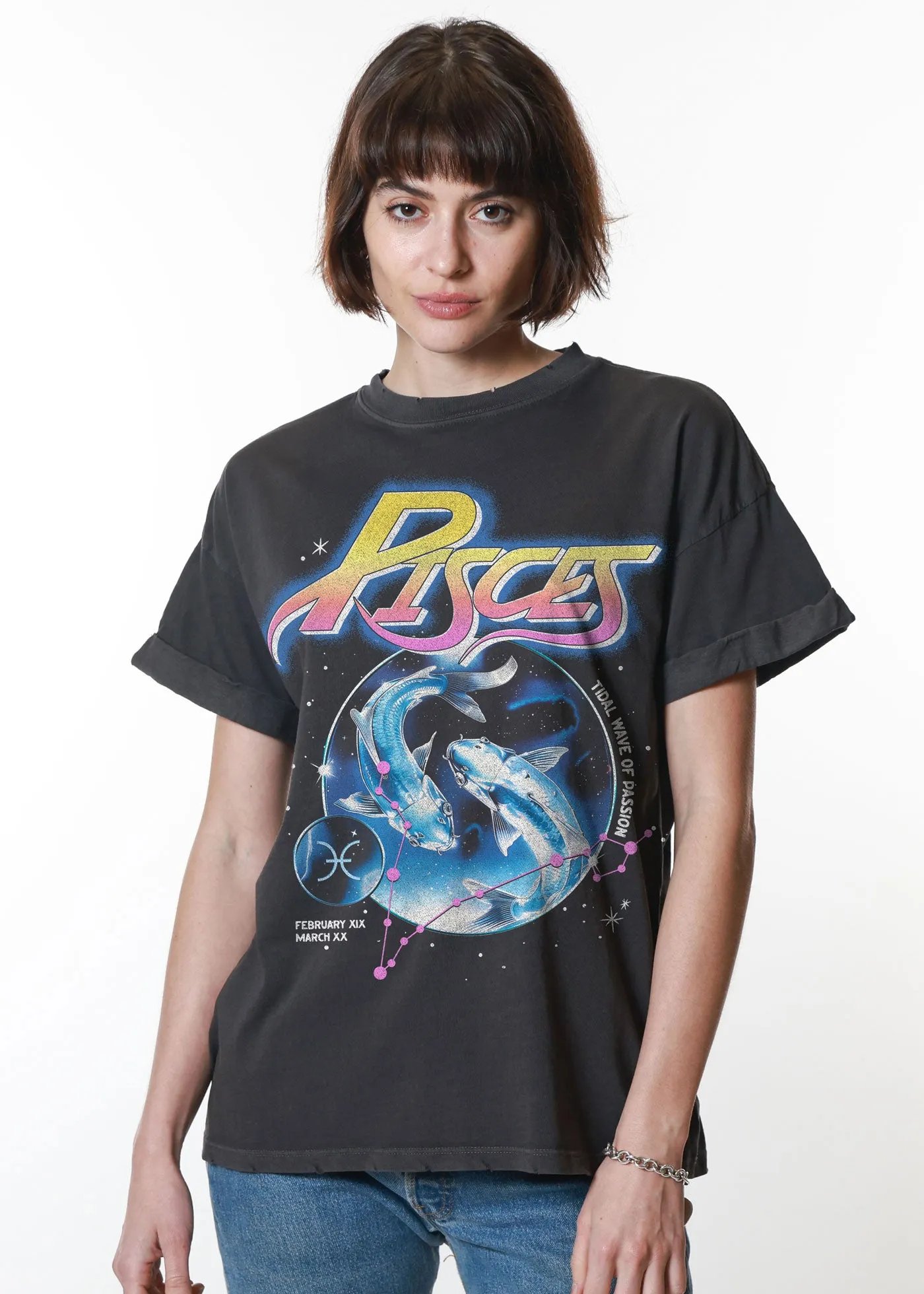 Pisces Reunion Tour Vintage Black Boyfriend Tee sold by Girl Dangerous