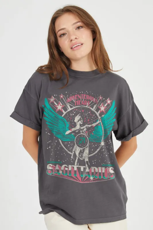 Sagittarius Reunion Tour Vintage Black Boyfriend Tee sold by Girl Dangerous