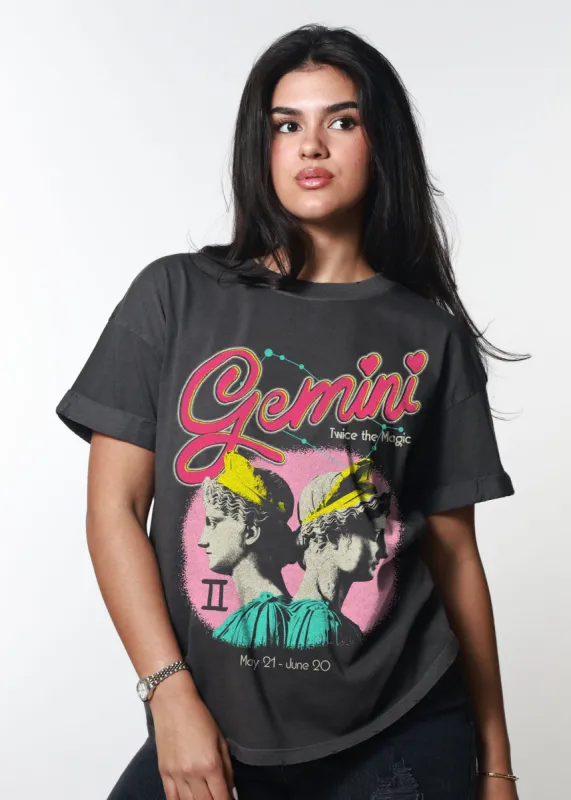 Gemini Reunion Tour Vintage Black Boyfriend Tee sold by Girl Dangerous