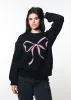 Bow Black Oversized Sweater sold by Girl Dangerous