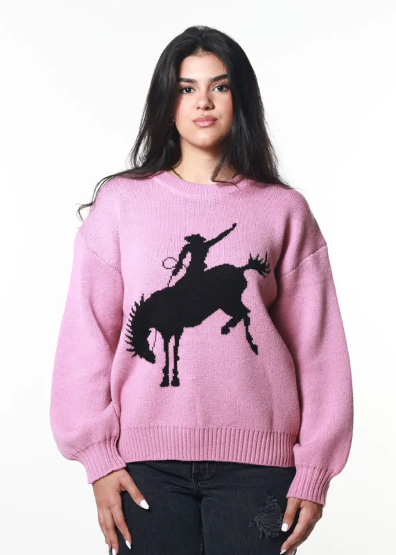 Bronco Vintage Pink Oversized Sweater sold by Girl Dangerous