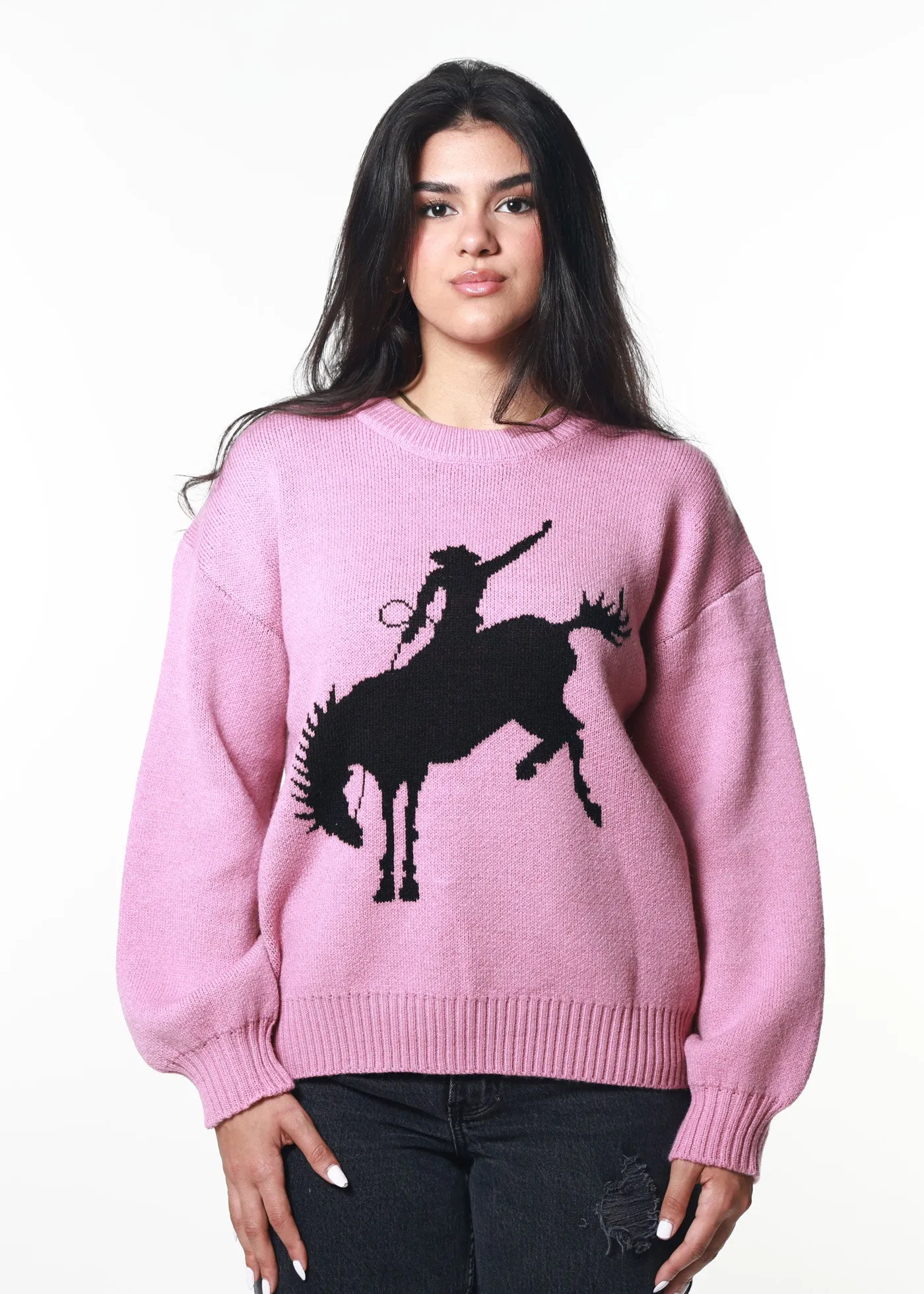 Bronco Vintage Pink Oversized Sweater sold by Girl Dangerous