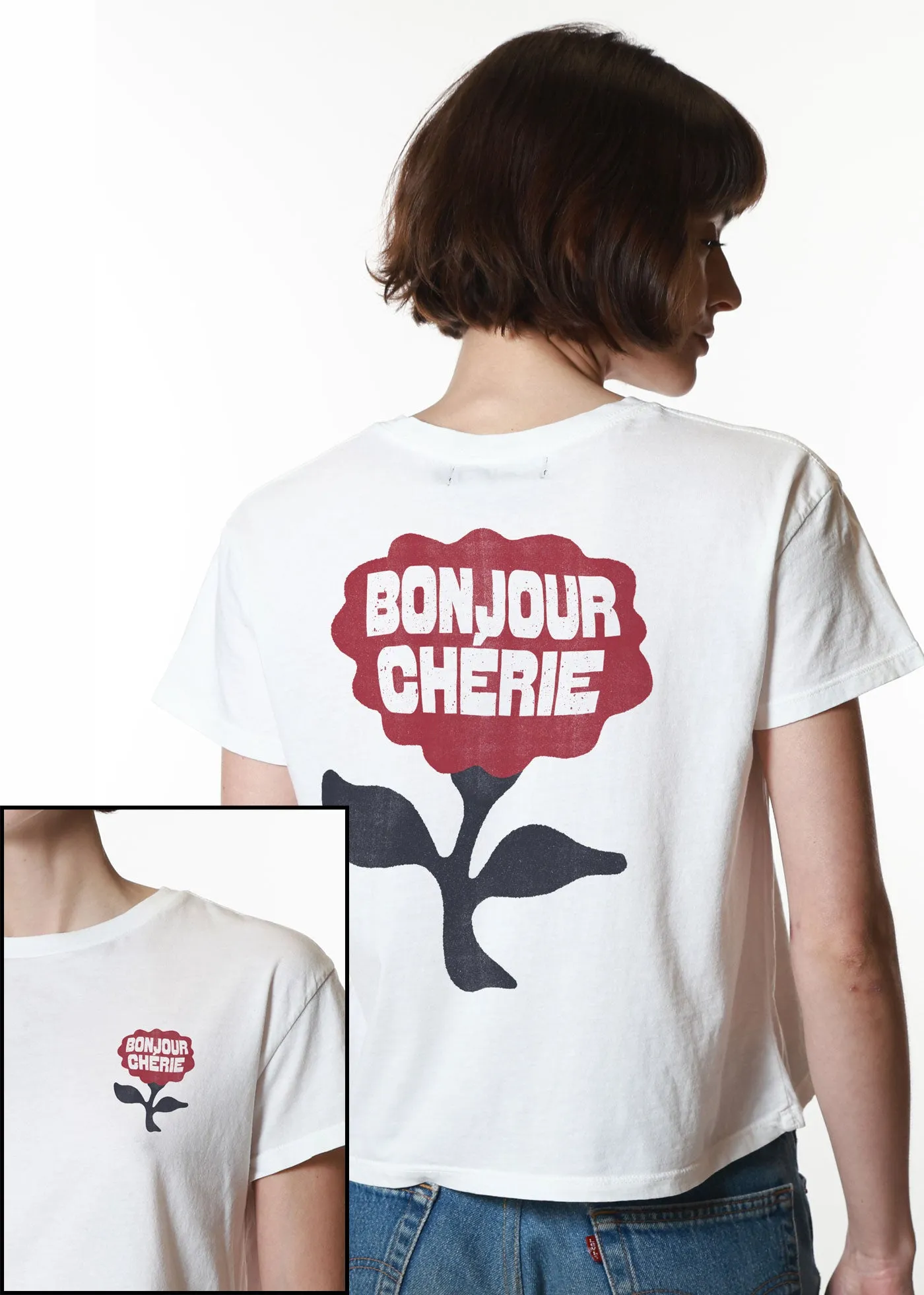 Bonjour Cherie Vintage White Classic Tee sold by Girl Dangerous
