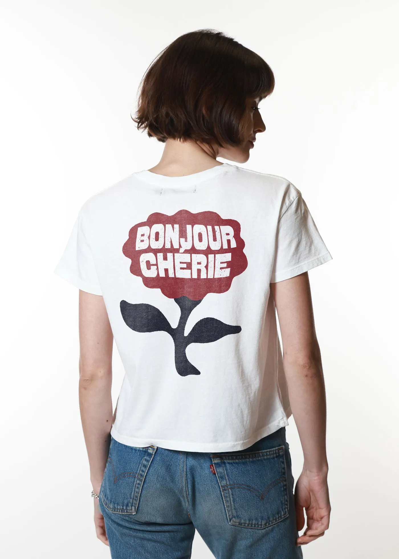 Bonjour Cherie Vintage White Classic Tee sold by Girl Dangerous product image thumbnail 2