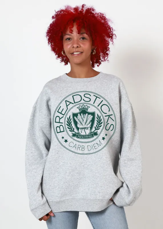 Breadsticks Heather Grey Oversized Crewneck sold by Girl Dangerous