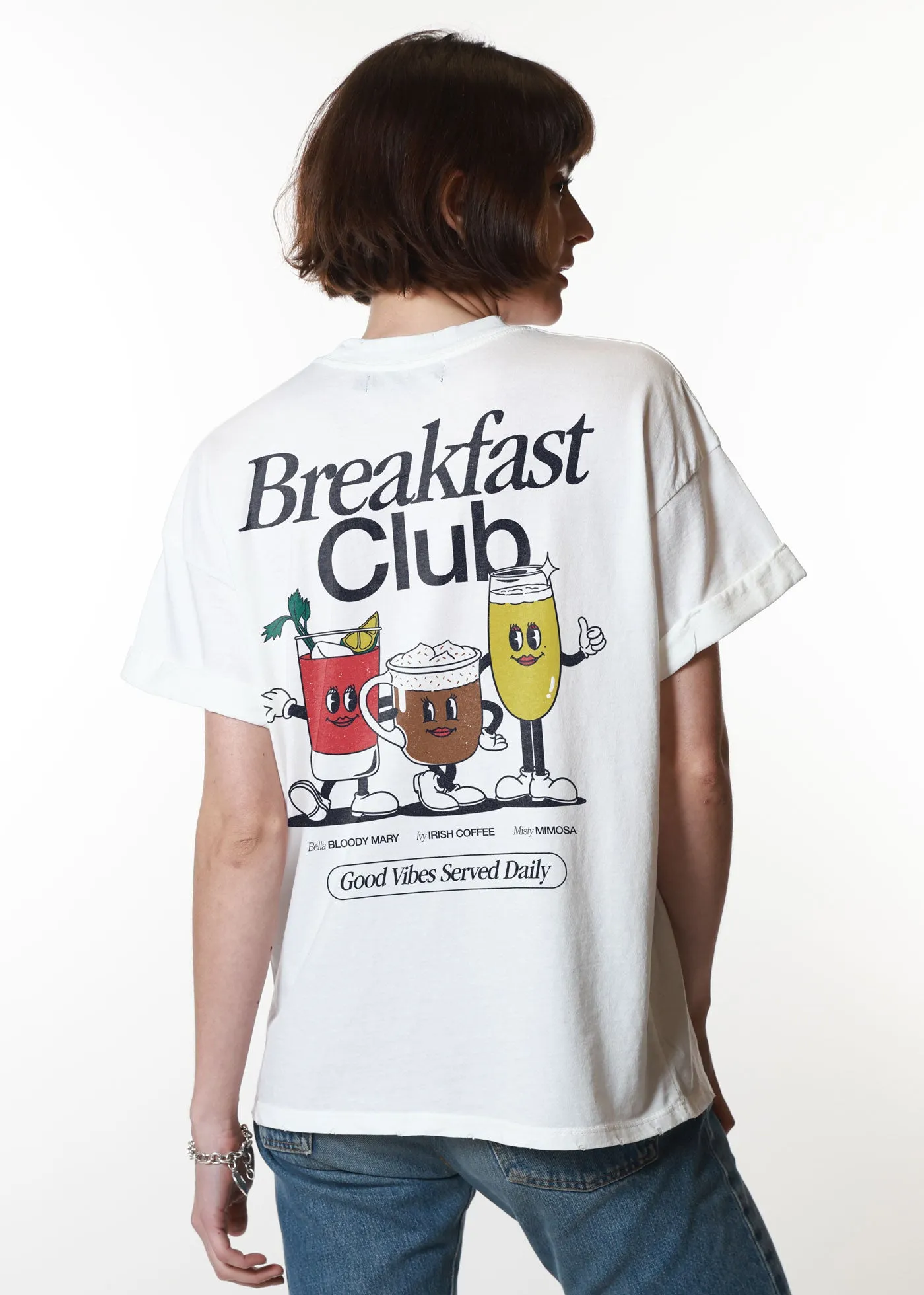 Breakfast Club Vintage White Boyfriend Tee sold by Girl Dangerous product image thumbnail 2