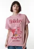 Holiday Spirits Dusty Pink Boyfriend Tee sold by Girl Dangerous