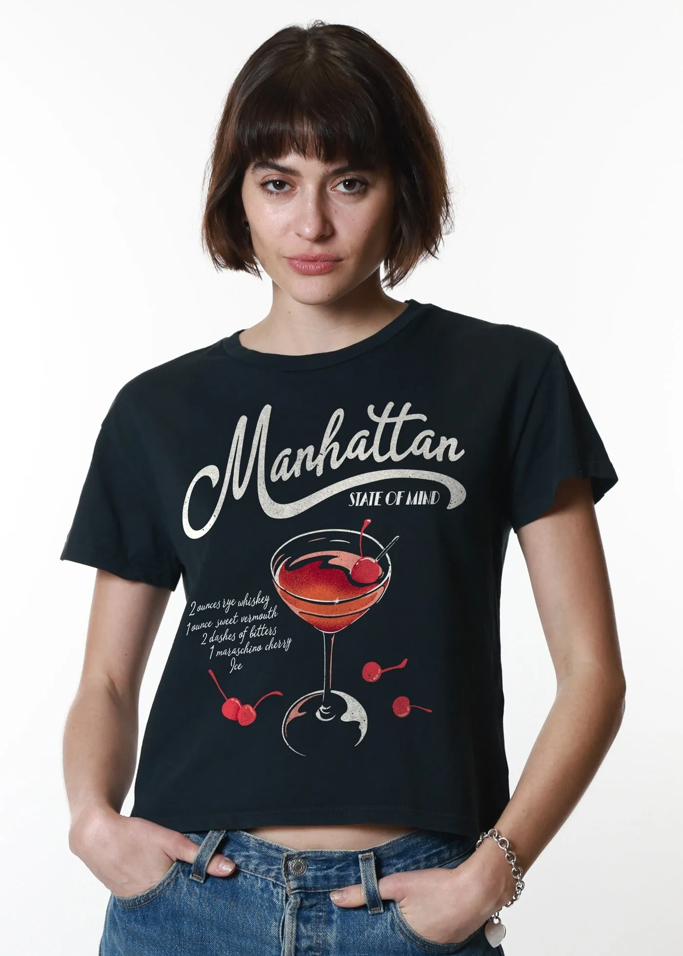 Manhattan Faded Black Classic Tee sold by Girl Dangerous