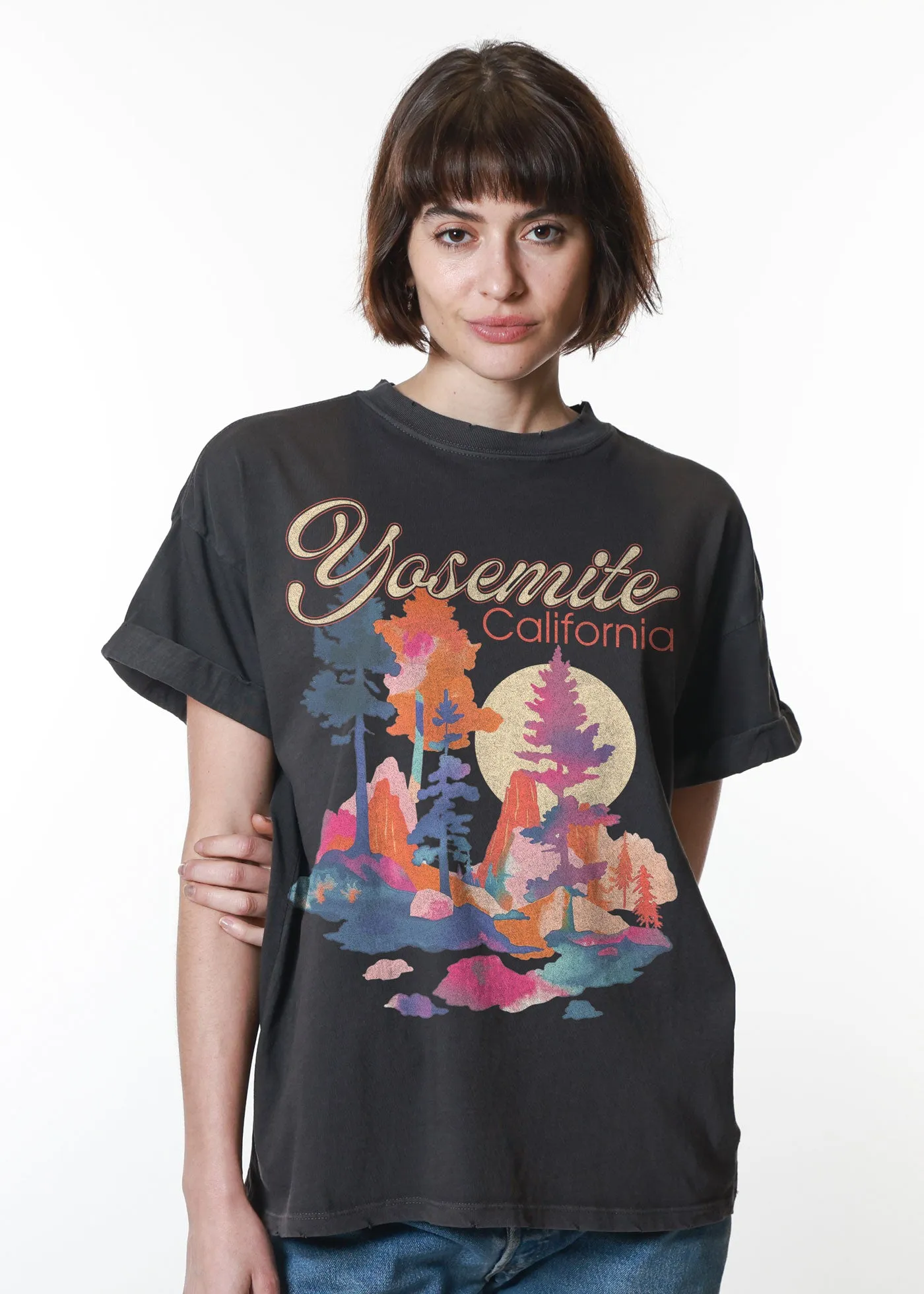 Yosemite California Vintage Black Boyfriend Tee sold by Girl Dangerous