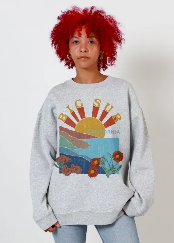 Big Sur Oversized Grey Crewneck Sweatshirt sold by Girl Dangerous