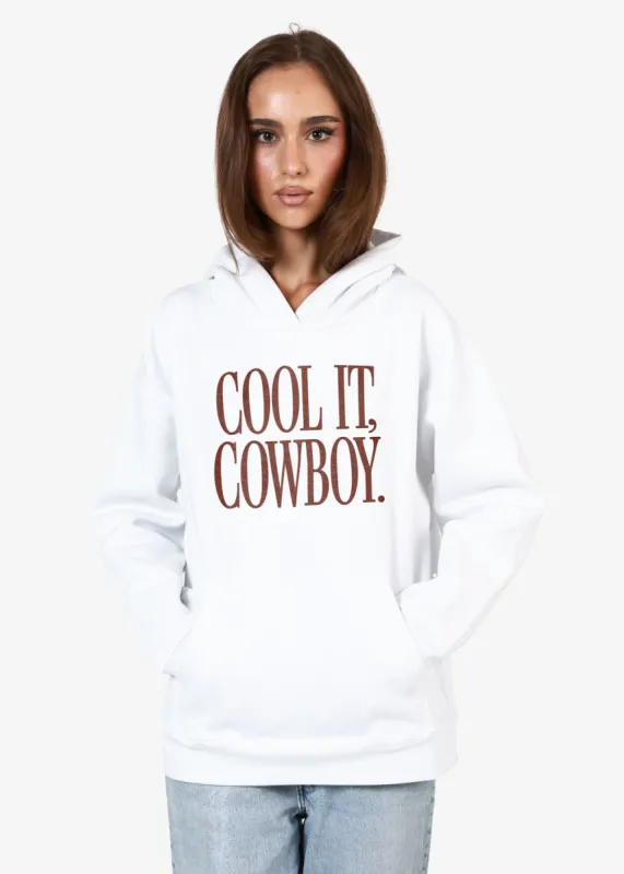Cool It Cowboy Oversized White Hoodie sold by Girl Dangerous