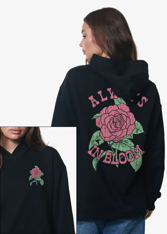 Always In Bloom Oversized Black Hoodie sold by Girl Dangerous