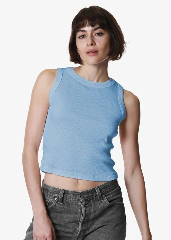Light Blue Ribbed Crop Tank sold by Girl Dangerous