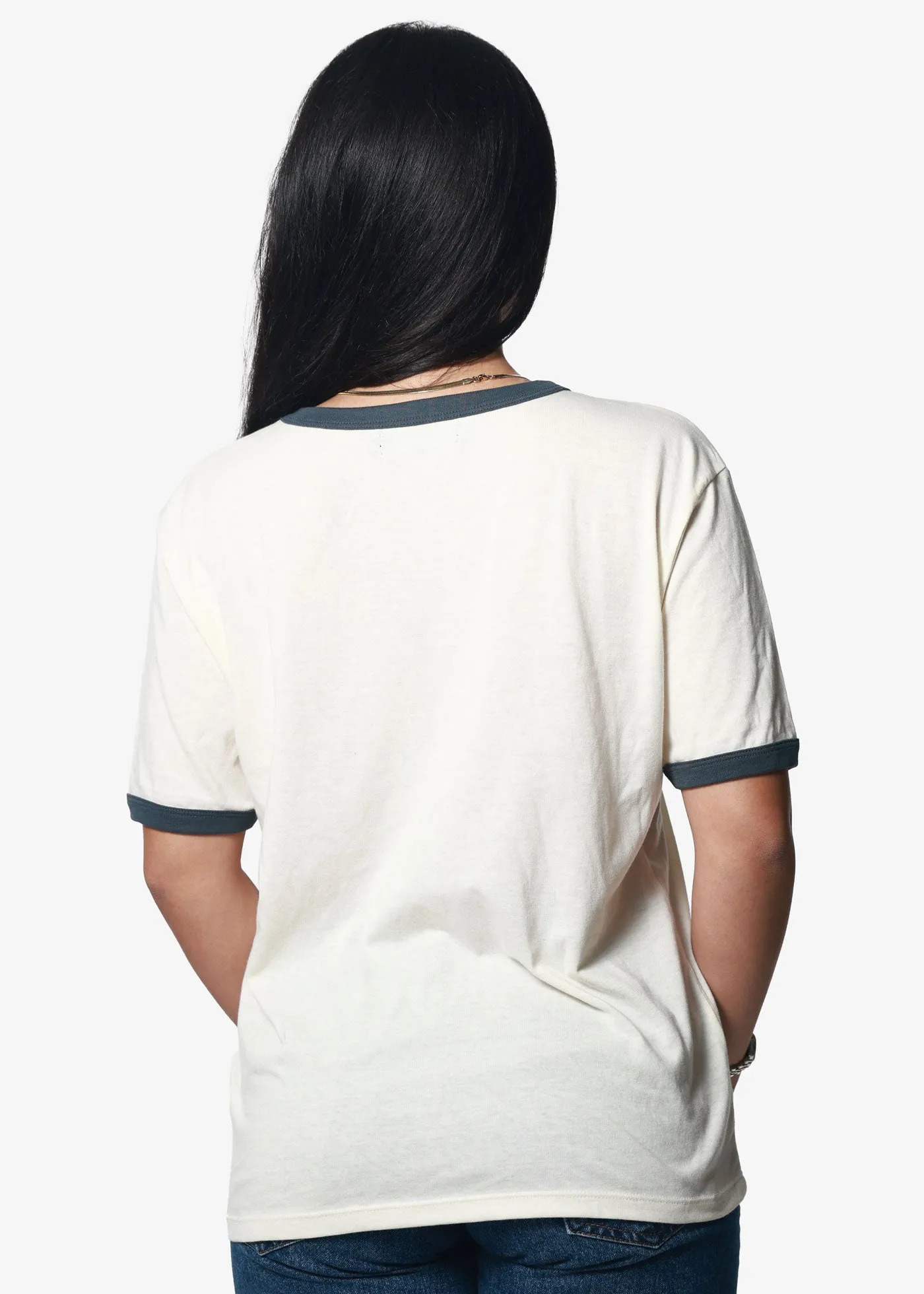 Napa Valley Bone & Navy Slouchy Ringer Tee sold by Girl Dangerous product image thumbnail 2